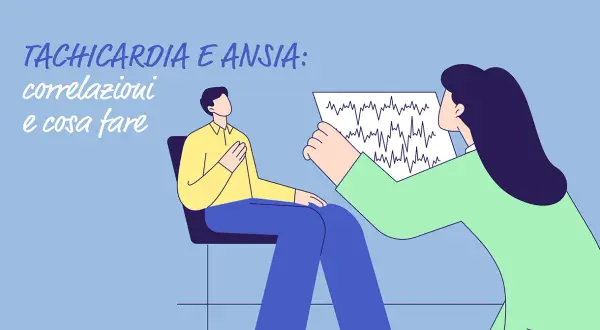 Medico mostra a paziente grafico ECG, illustrando la tachicardia ansia e possibili soluzioni.