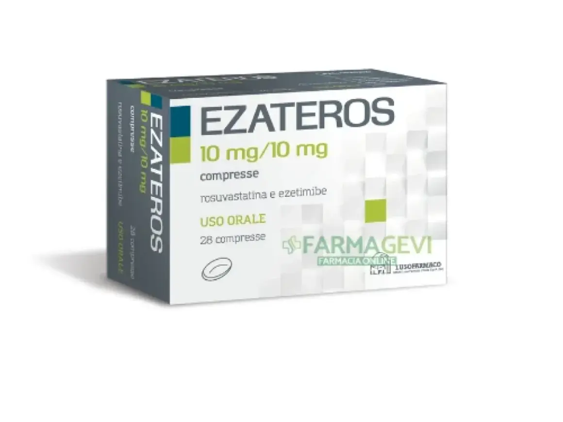 Ezateros 10 mg/10 mg compresse, a cosa serve? Per il controllo del colesterolo, con rosuvastatina ed ezetimibe.