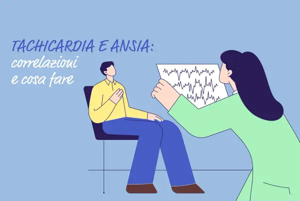 Medico mostra a paziente grafico ECG, illustrando la tachicardia ansia e possibili soluzioni.
